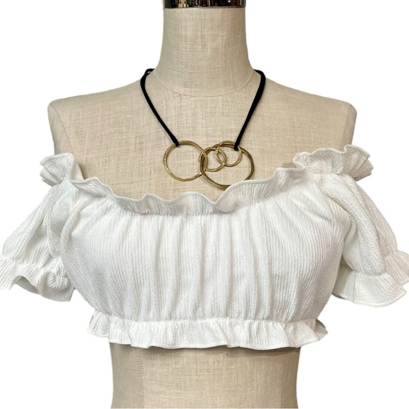 Unique Vintage Other - Unique Vintage Swim Off-Shoulder Crop Top - Size Large NWT